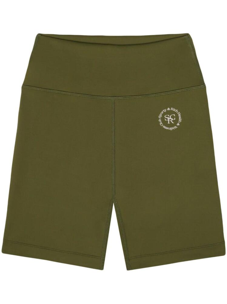 Sporty & Rich logo-print biker shorts - Green Cover