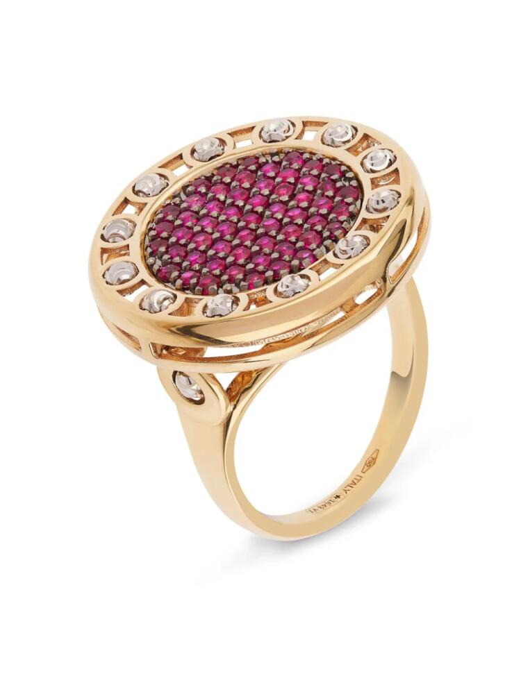 Officina Bernardi 18kt yellow gold large SenzaTempo ruby ring Cover