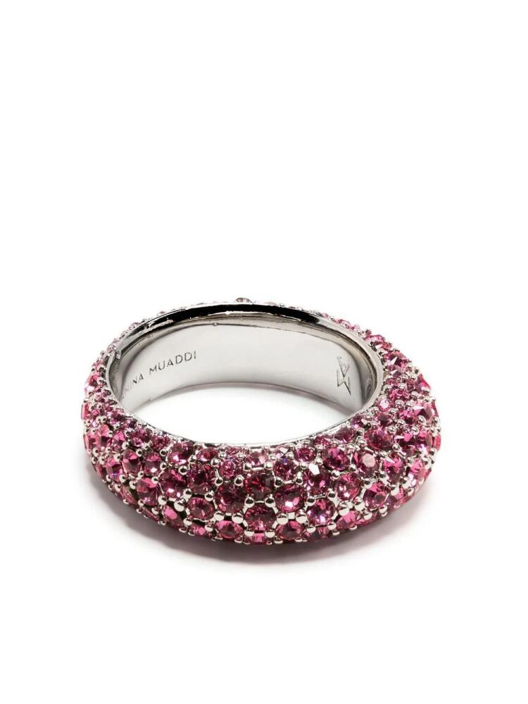 Amina Muaddi Cameron embellished ring - Silver Cover