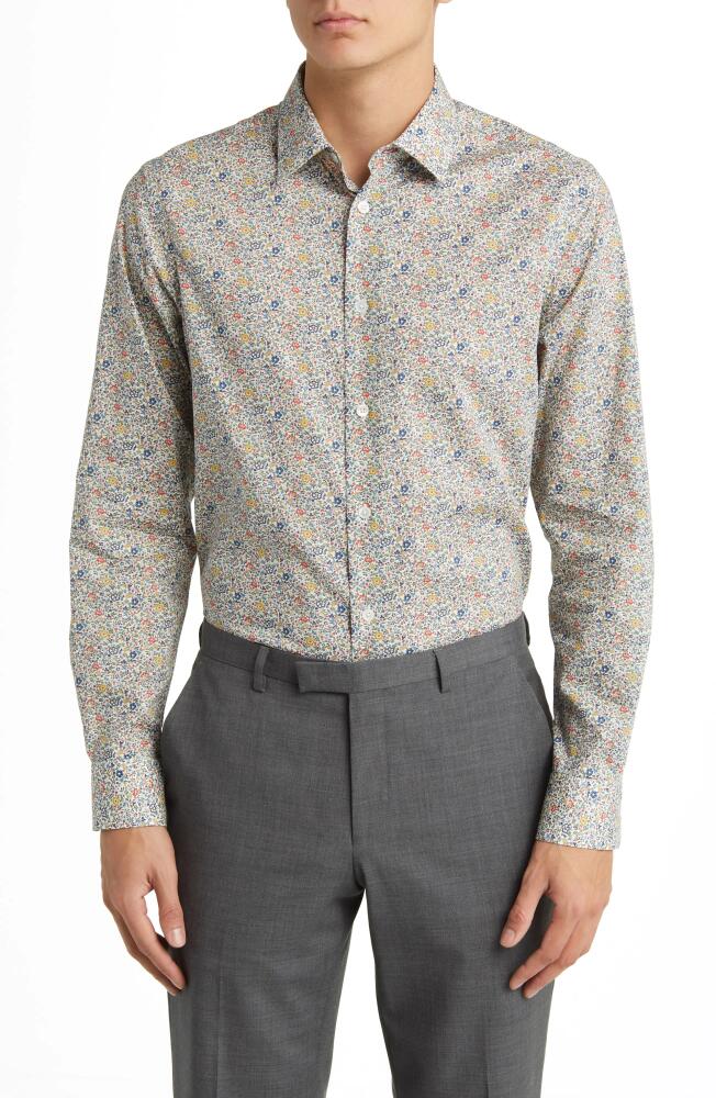 Paul Smith Tailored Fit Floral Cotton Dress Shirt in Multi Cover