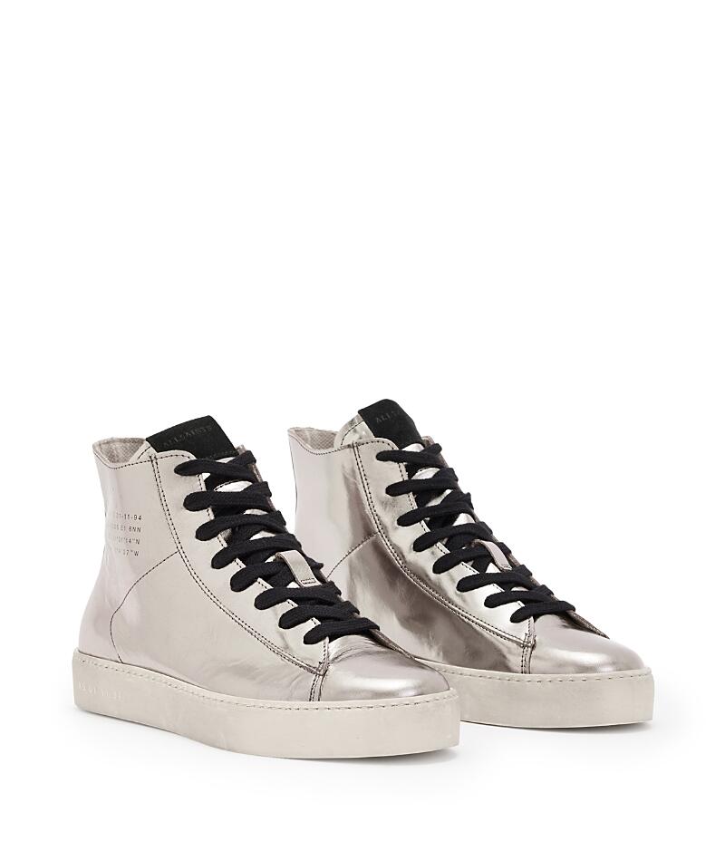 Allsaints Women's Tana Metallic Lace Up High Top Sneakers Cover