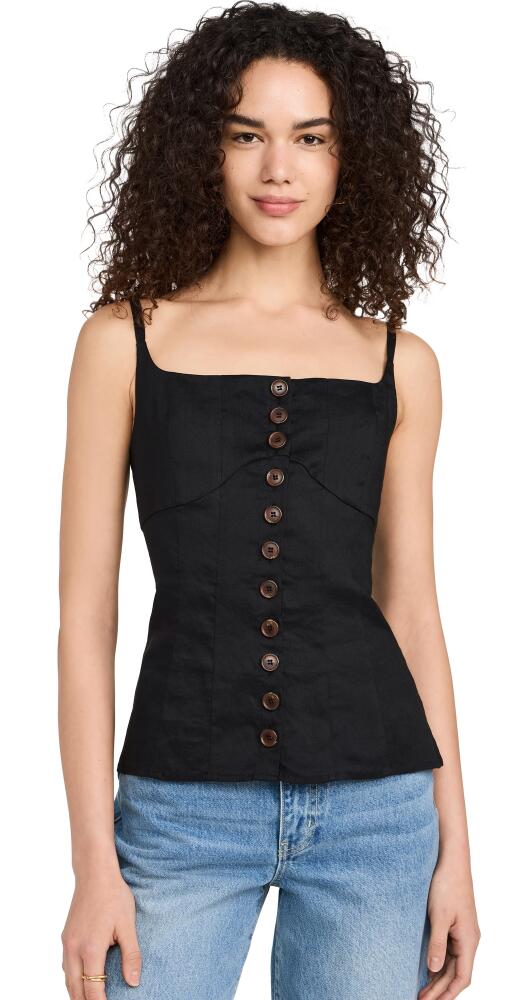 La Ligne Button Front Top Black Cover