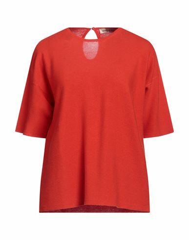 Gentryportofino Woman Sweater Tomato red Cotton, Cashmere Cover