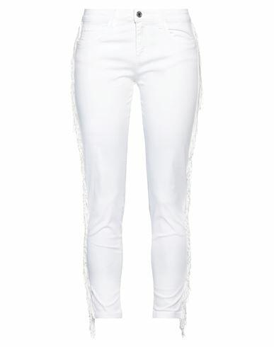 Massimo Rebecchi Woman Pants White Cotton, Elastane Cover