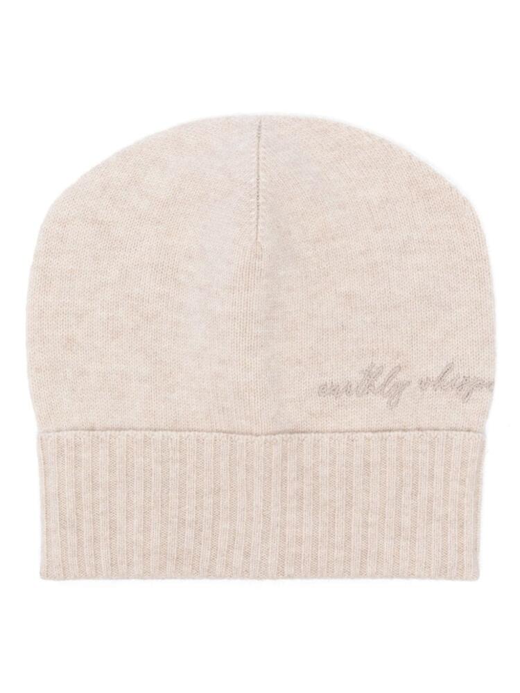 Brunello Cucinelli embroidered beanie hat - Neutrals Cover