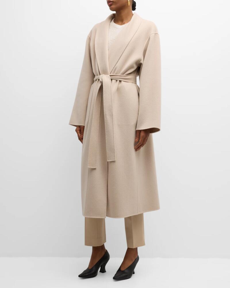 Lafayette 148 New York Shawl-Collar Cashmere Wrap Coat Cover