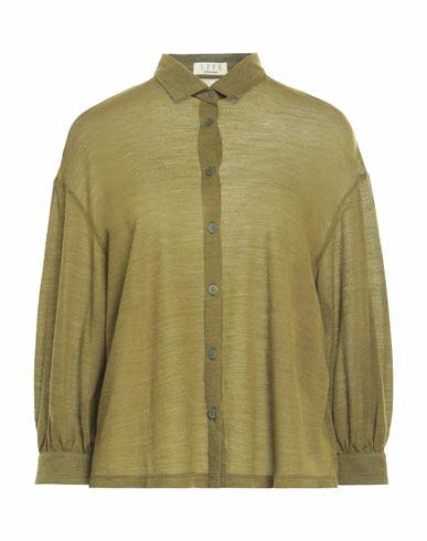 Siyu Woman Shirt Military green Wool, Polyamide Cover