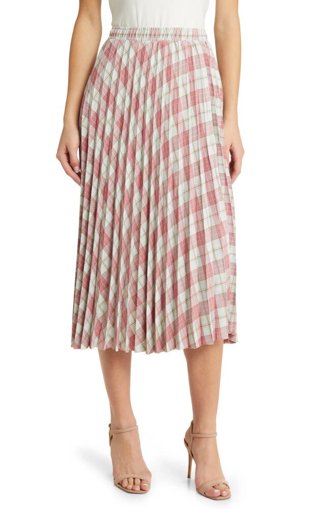 NIKKI LUND Robin Pleated Midi Skirt in Pink Cover