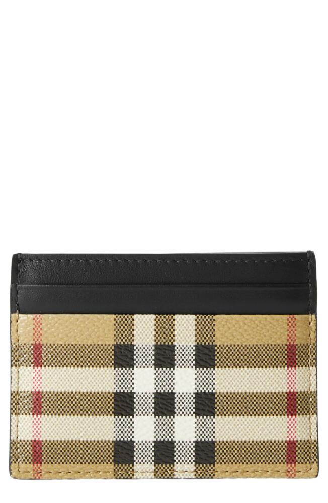 burberry Sandon Check Canvas & Leather Card Case in Archive Beige Cover