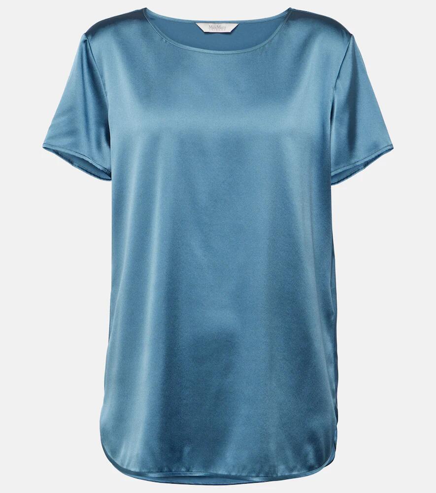 Max Mara Leisure Cortona silk-blend satin T-shirt Cover