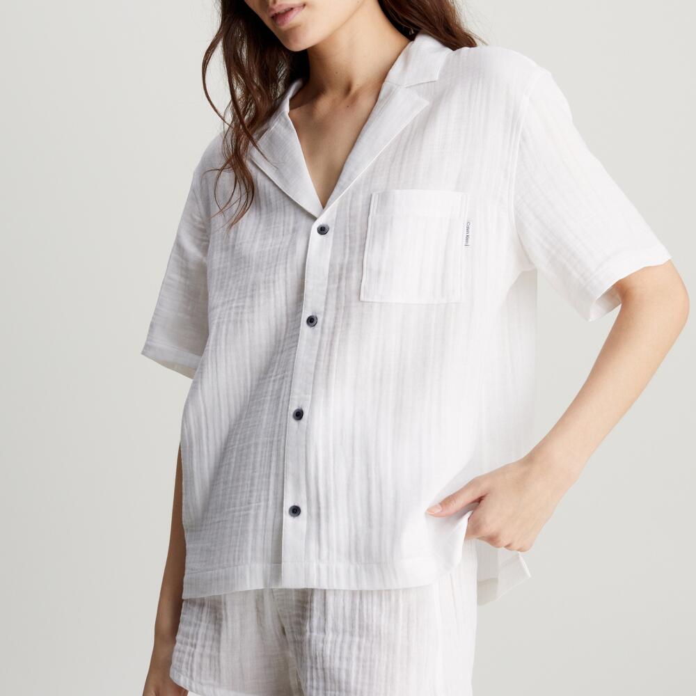 Calvin Klein Textured Cotton-Gauze shirt Cover