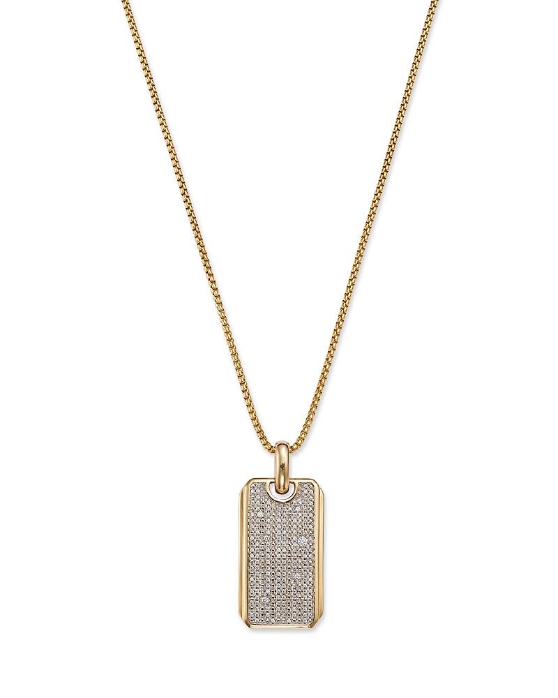 Bloomingdale's Fine Collection Men's Diamond Dog Tag Pendant Necklace in 14K Yellow Gold, 0.50 ct. t. w. - Exclusive Cover