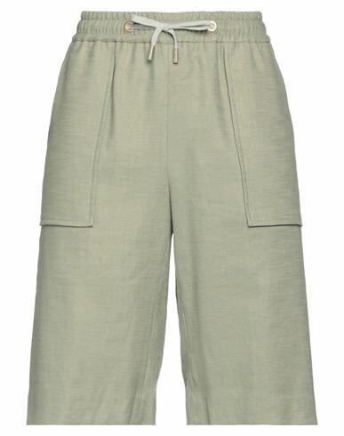 Eleventy Woman Shorts & Bermuda Shorts Sage green Linen, Cotton, Viscose, Elastane Cover