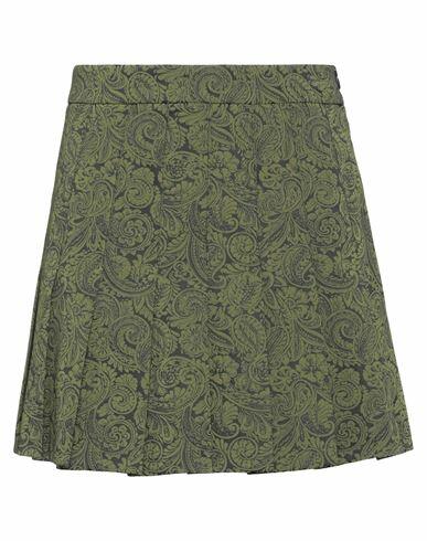 Soallure Woman Mini skirt Military green Polyester, Polyamide, Elastane Cover