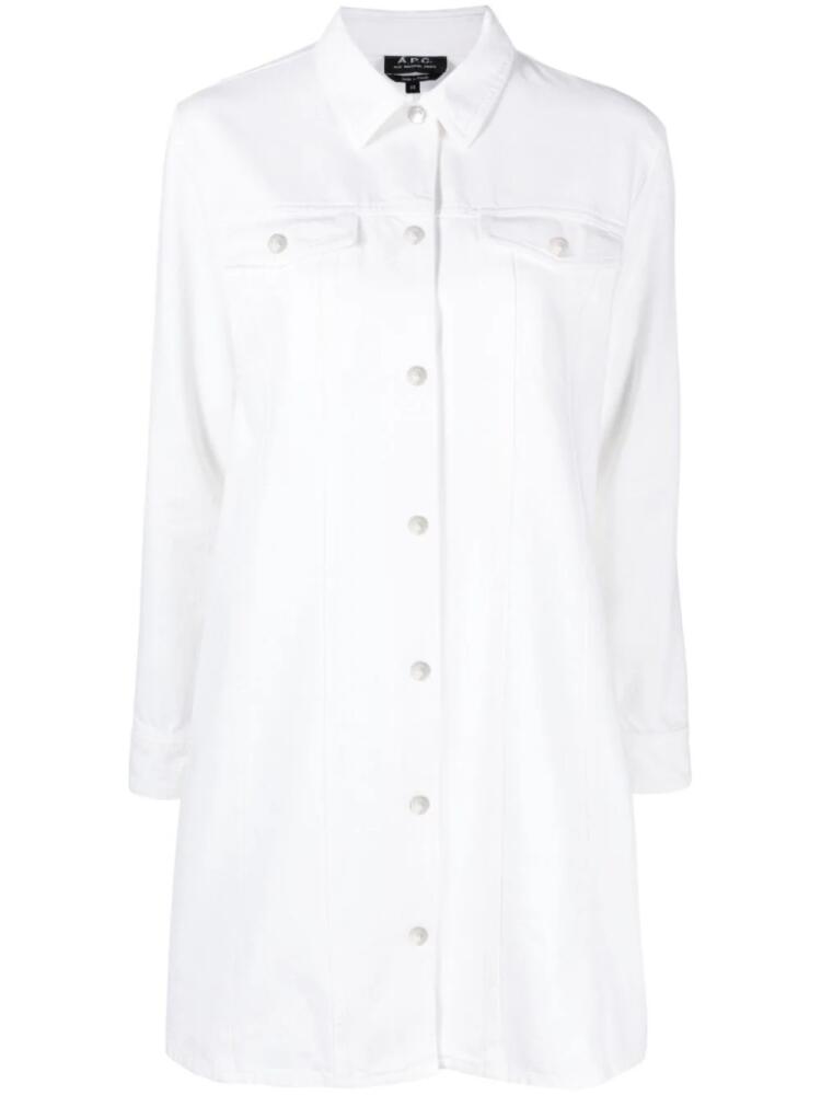 A.P.C. Alpine canvas shirtdress - White Cover