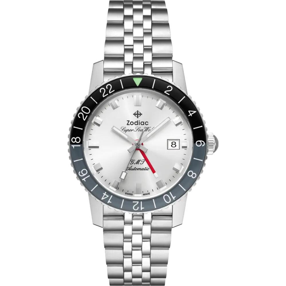 Zodiac Super Sea Wolf Bracelet Watch, 40mm in Silver Cover