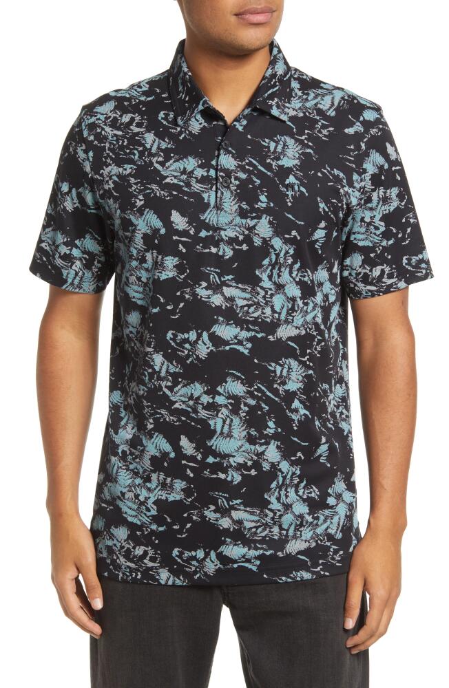 TravisMathew Alley Oop Print Cotton Blend Golf Polo in Black Cover