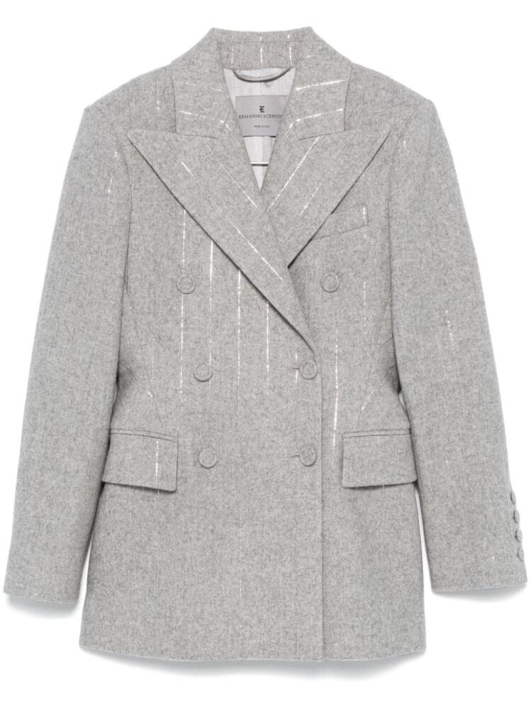 Ermanno Scervino crystal-embellished pinstripe blazer - Grey Cover