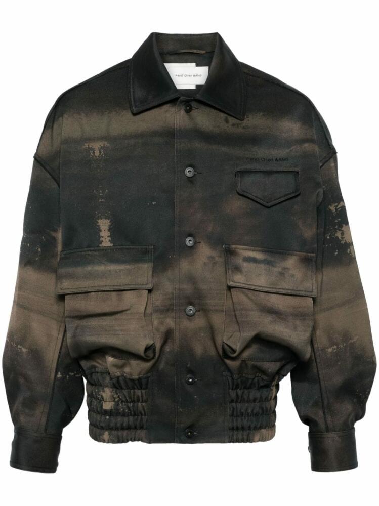 Feng Chen Wang gradient-effect bomber jacket - Brown Cover