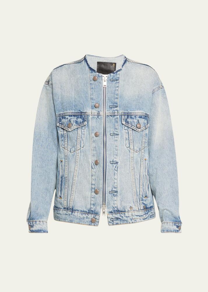 R13 Zip-Up Denim Trucker Jacket Cover