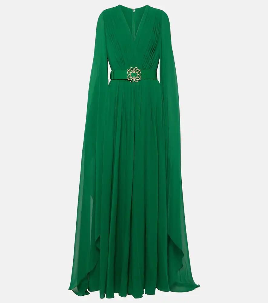 Elie Saab Pleated silk chiffon gown Cover