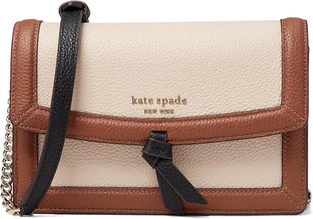 Kate Spade New York Knott Color-Blocked Pebbled Leather Flap Crossbody (Allspice Cake Multi) Handbags Cover