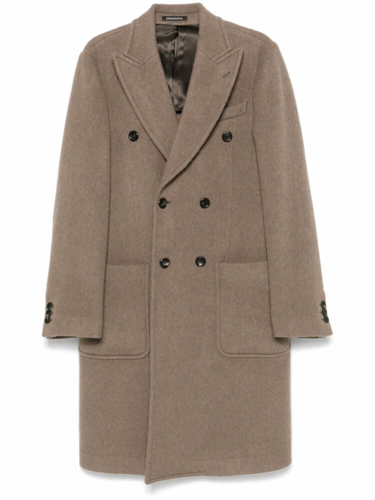 Emporio Armani brushed coat - Brown Cover