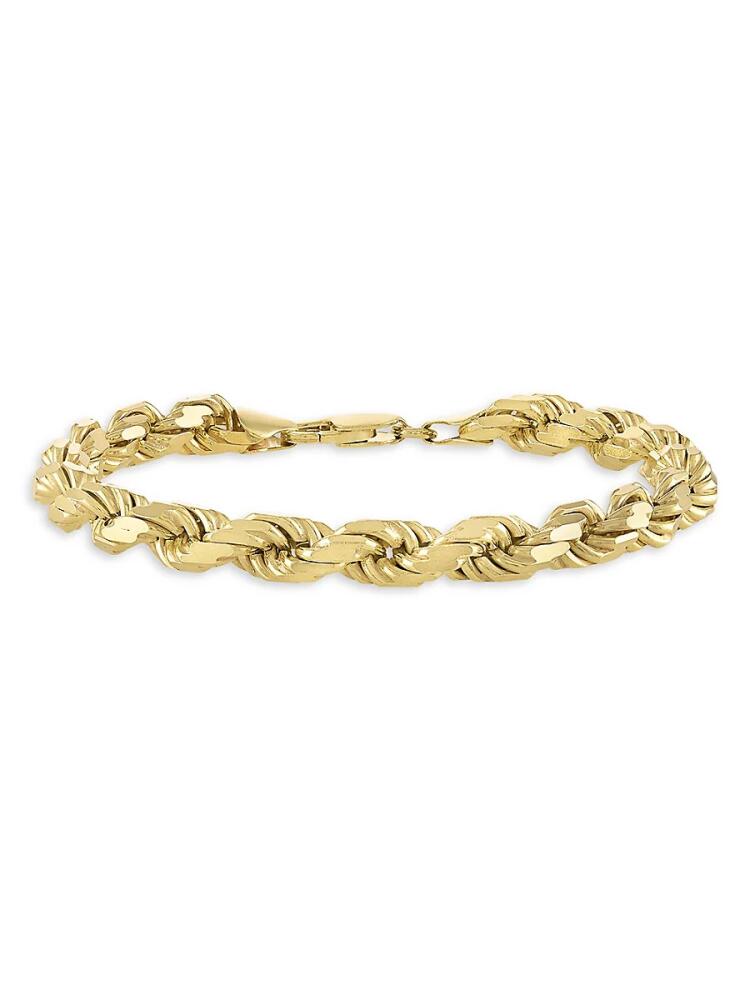 Esquire Men's IP 14K Yellow Gold Sterling Silver Rope Chain Bracelet Cover