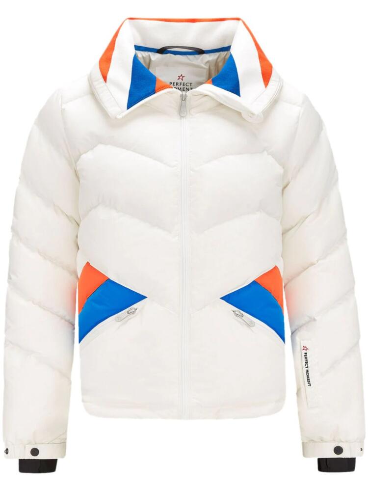 Perfect Moment Duvet colour-block ski jacket - White Cover