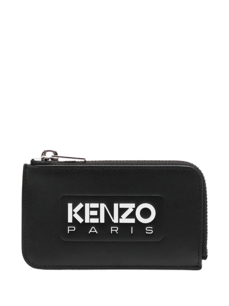 Kenzo logo-print leather cardholder - Black Cover