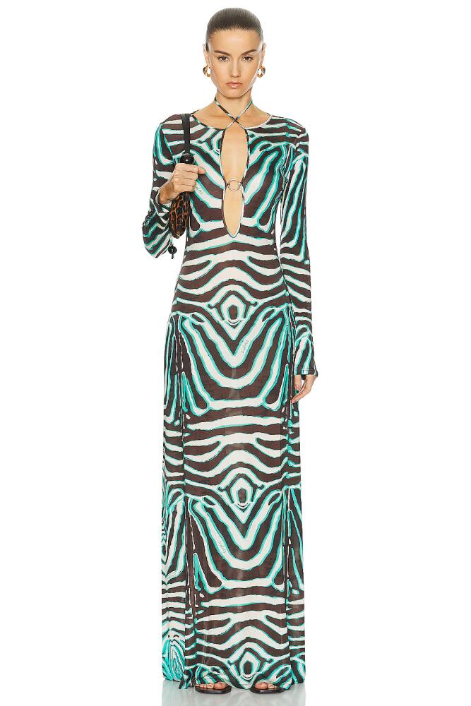 SIEDRES Magy Long Sleeve Maxi Dress in Teal Cover