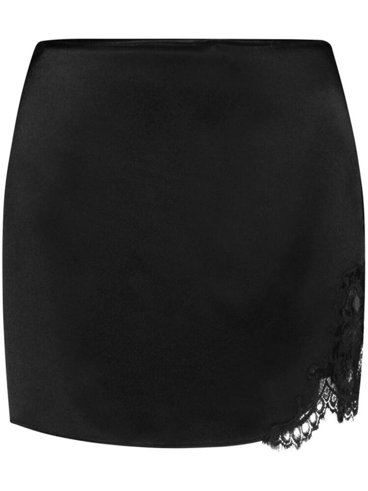 Alberta Ferretti lace-detail wrap mini skirt - Black Cover