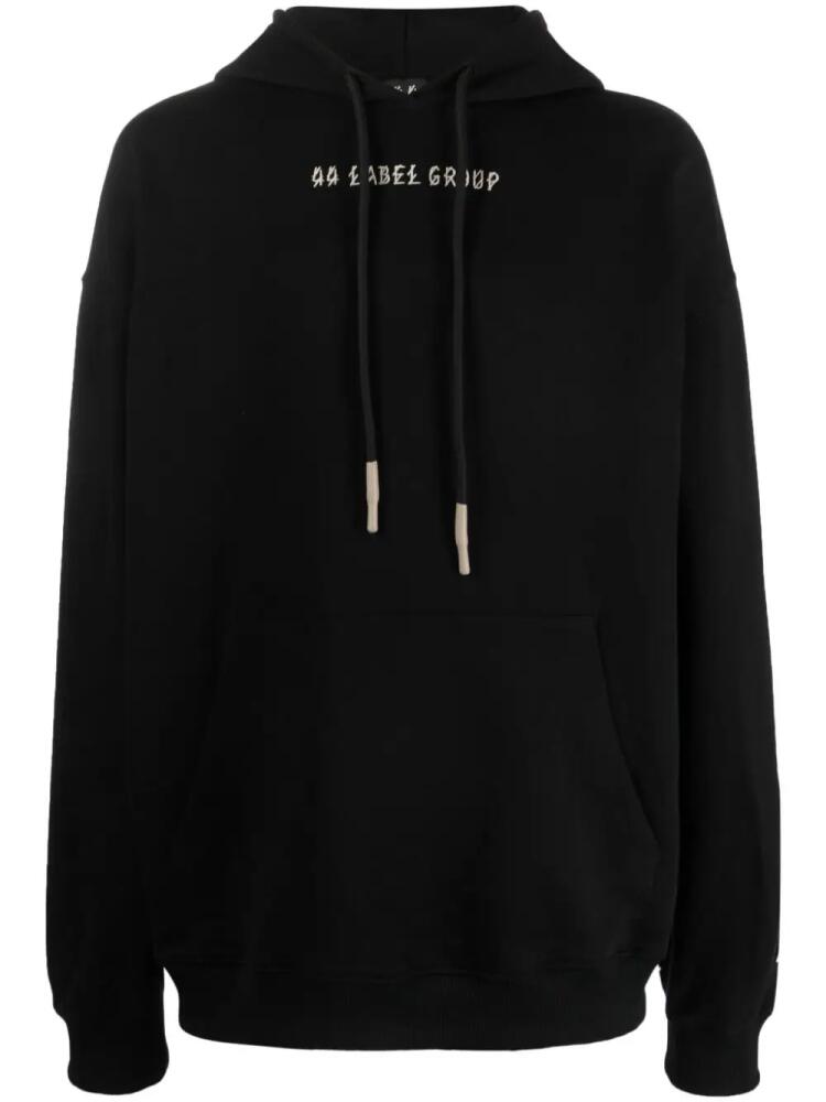 44 LABEL GROUP graphic-print cotton hoodie - Black Cover