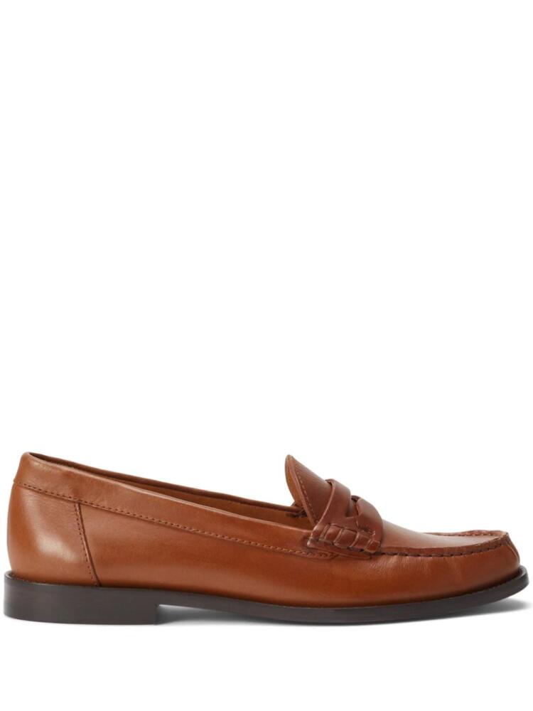 Polo Ralph Lauren penny-slot leather loafers - Brown Cover