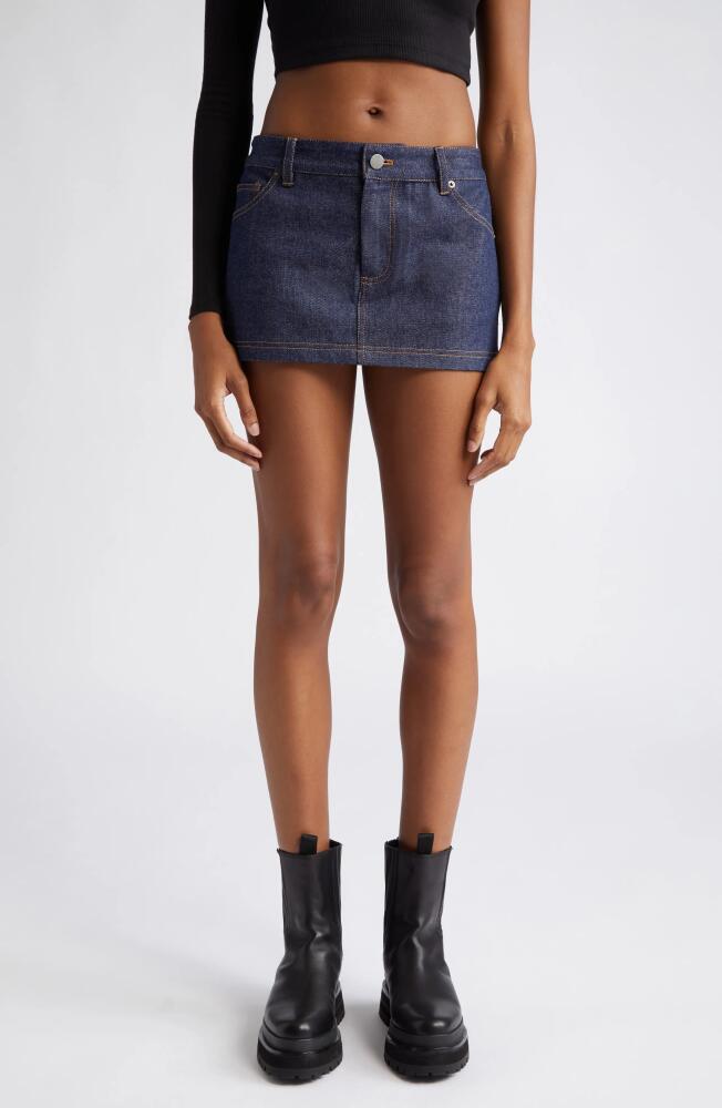 K. NGSLEY Gender Inclusive Fillhim Denim Miniskirt in Indigo Cover