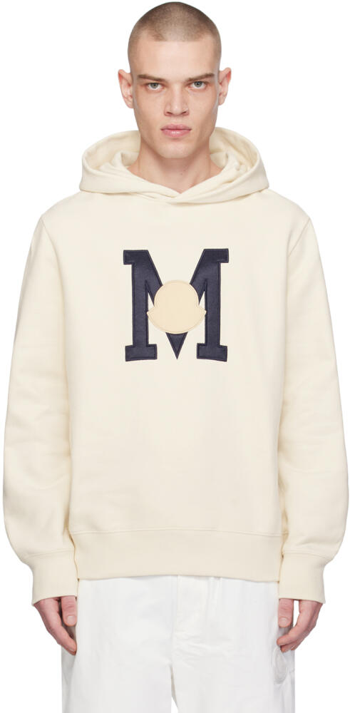 Moncler Off-White Appliqué Hoodie Cover