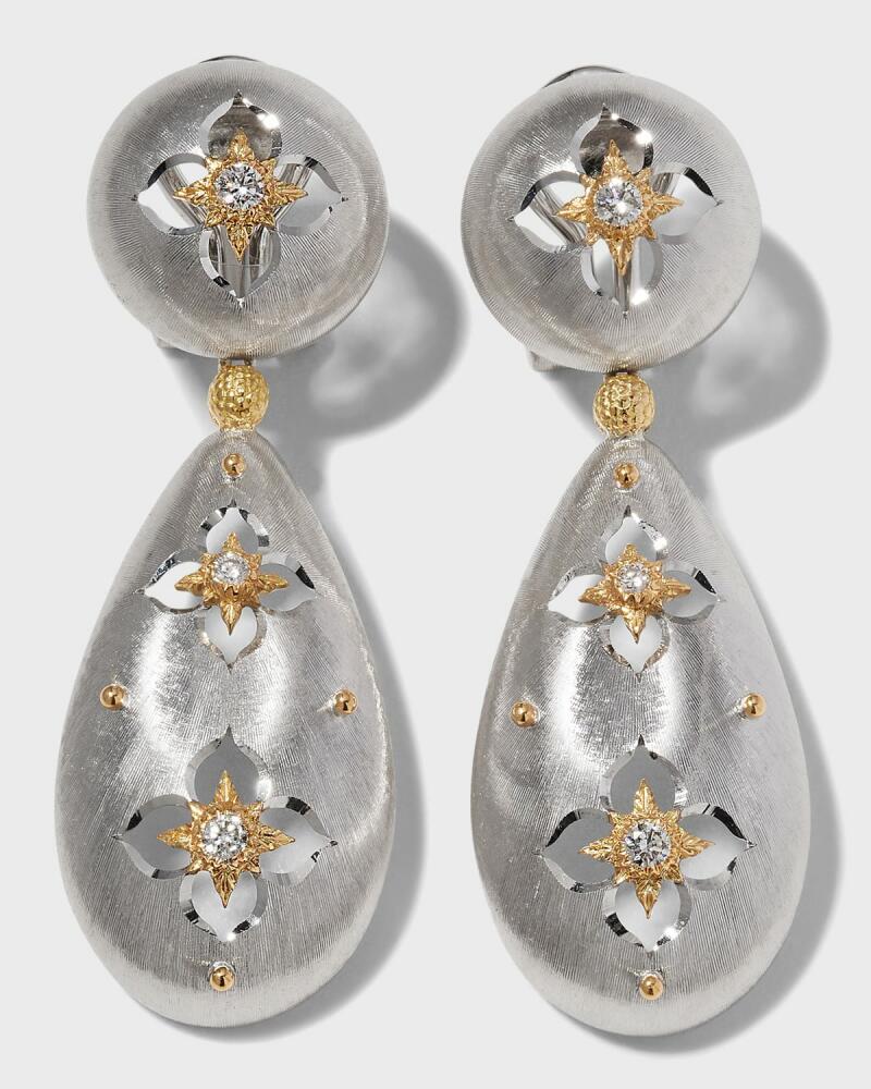 Buccellati Macri Giglio 18k Gold Teardrop Diamond Earrings Cover