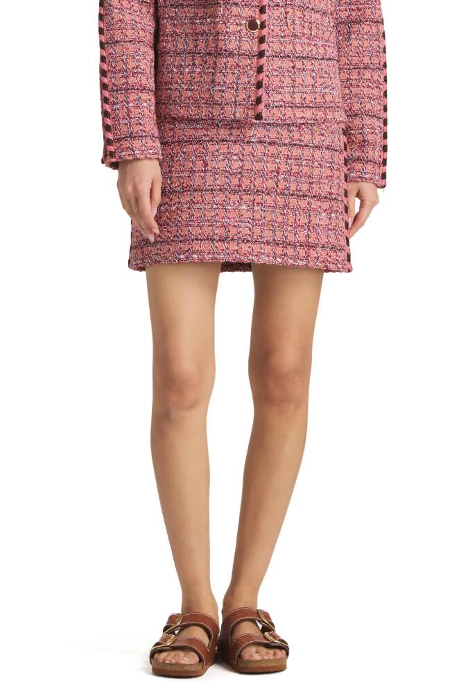 St. John Evening Tweed Miniskirt in Cranberry/Ecru/Brick Multi Cover