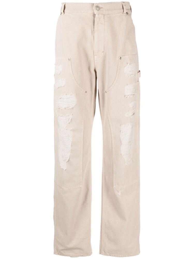 1017 ALYX 9SM Destroyed canvas ripped carpenter trousers - Neutrals Cover