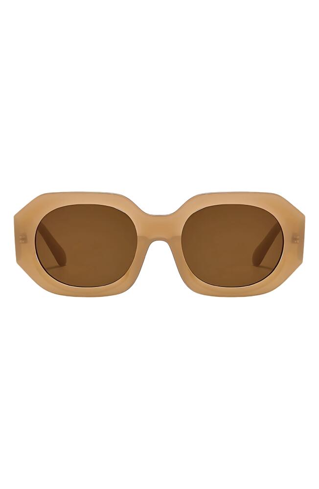 Fifth & Ninth Dixie 52mm Polarized Geometric Sunglasses in Tan /Brown Cover