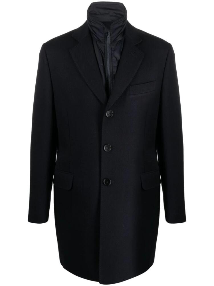 Fay layered single-breasted coat - Blue Cover