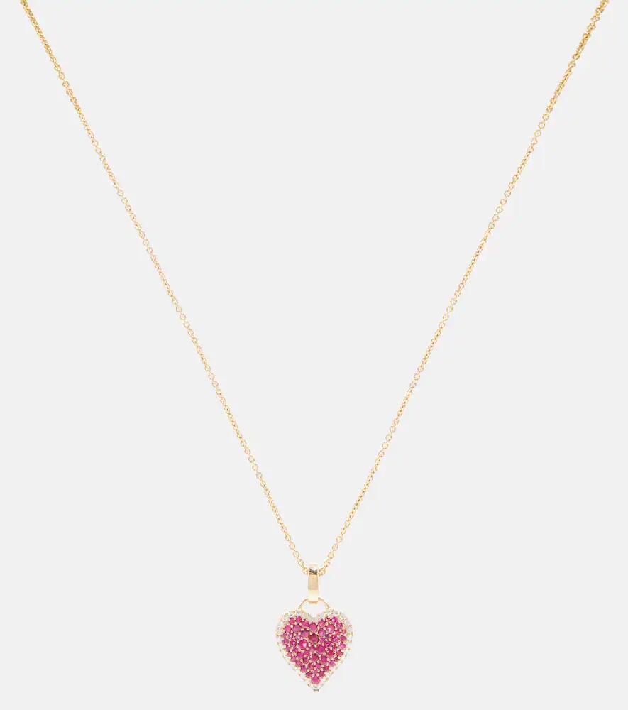 Robinson Pelham Fortune 14kt gold heart necklace with rubies and diamonds Cover