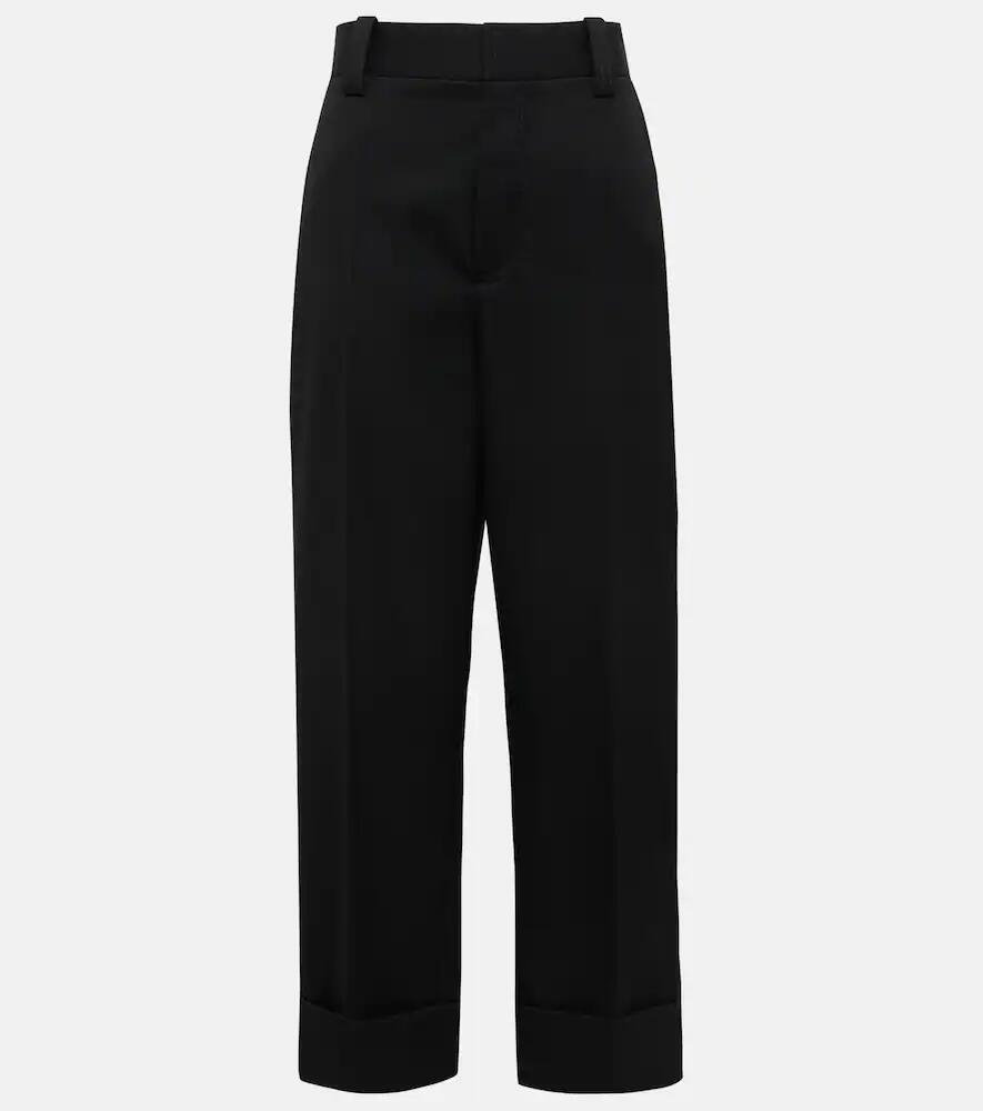 Bottega Veneta Mid-rise cropped wool wide-leg pants Cover