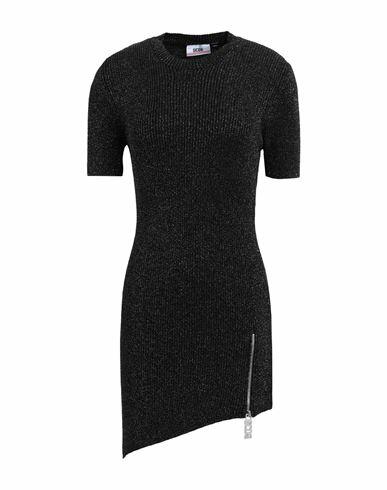 Gcds Woman Mini dress Black Viscose, Polyester, Metallic fiber Cover