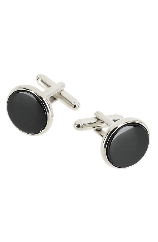 Trafalgar Sutton Onyx Cuff Links in Silver Cover