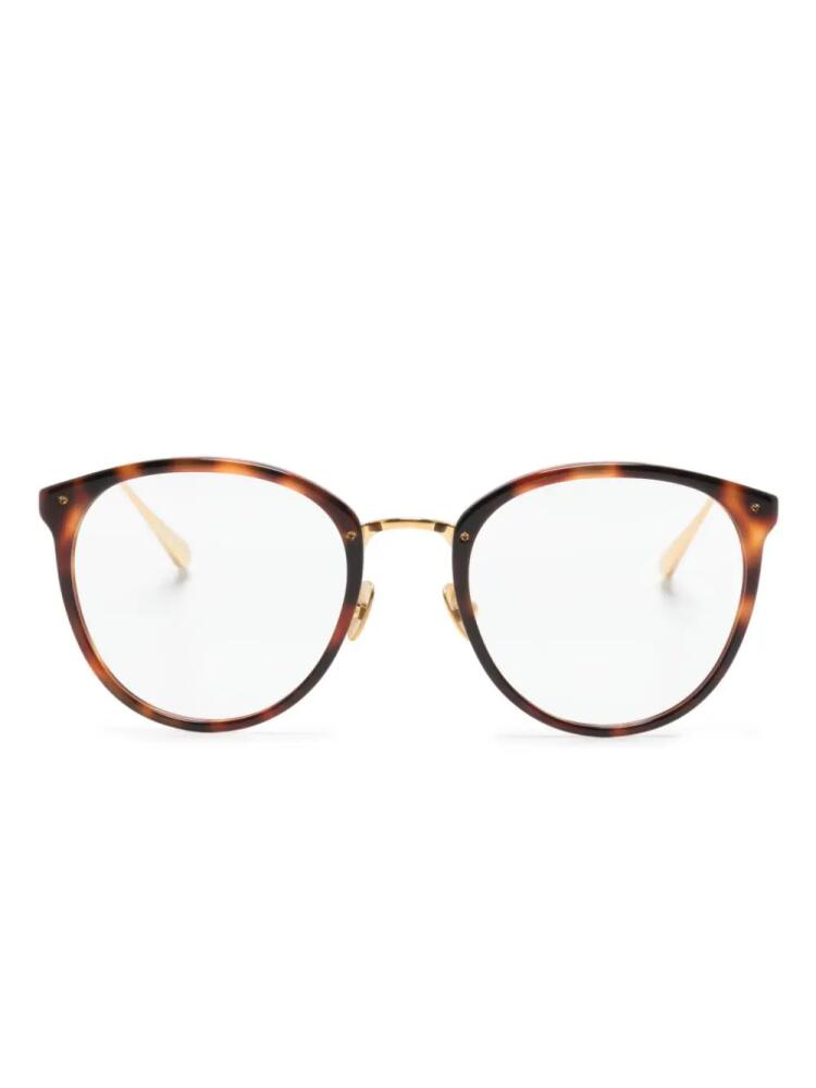 Linda Farrow Calthorpe oval-frame glasses - Gold Cover