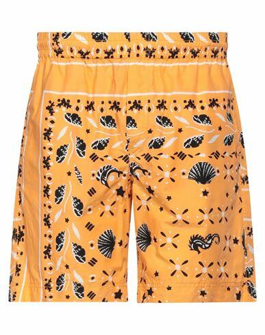 Msgm Man Shorts & Bermuda Shorts Orange Cotton Cover