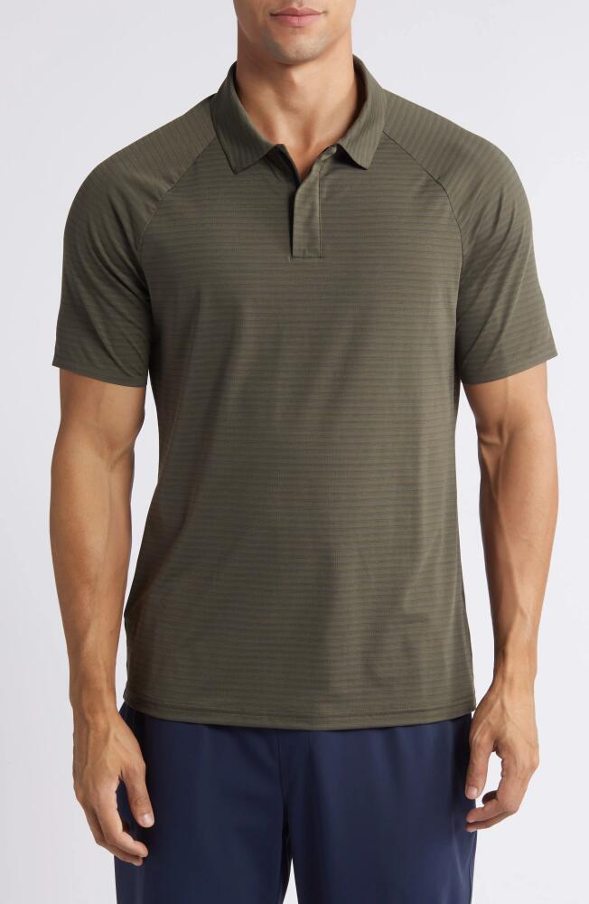 zella Fadeout Stripe Performance Polo in Olive Night Cover