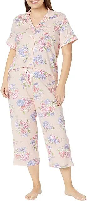 Karen Neuburger Plus Size Island Breeze Short Sleeve Girlfriend Capris PJ Set (Island Breeze Floral) Women's Pajama Sets Cover