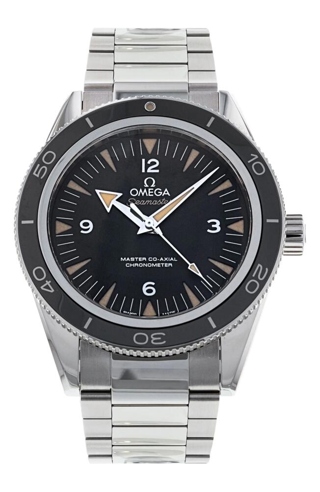 Watchfinder & Co. Omega Preowned 2020 Seamaster 300 Automatic Bracelet Watch, 41mm in Silver /Black Cover